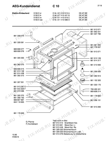 Взрыв-схема плиты (духовки) Aeg COMP. 5150E-B - Схема узла Section1